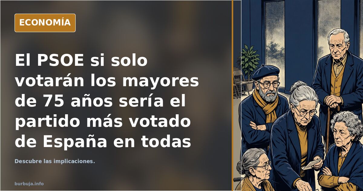 El PSOE si solo votarán los mayores de 75 años sería el partido más votado de España en todas las comarcas, provincias y ciudades salvo Ceuta