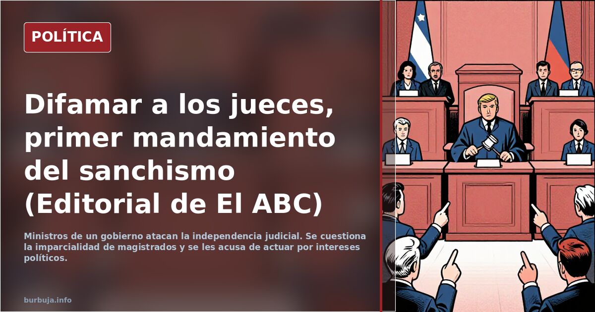 Difamar a los jueces, primer mandamiento del sanchismo (Editorial de El ABC)