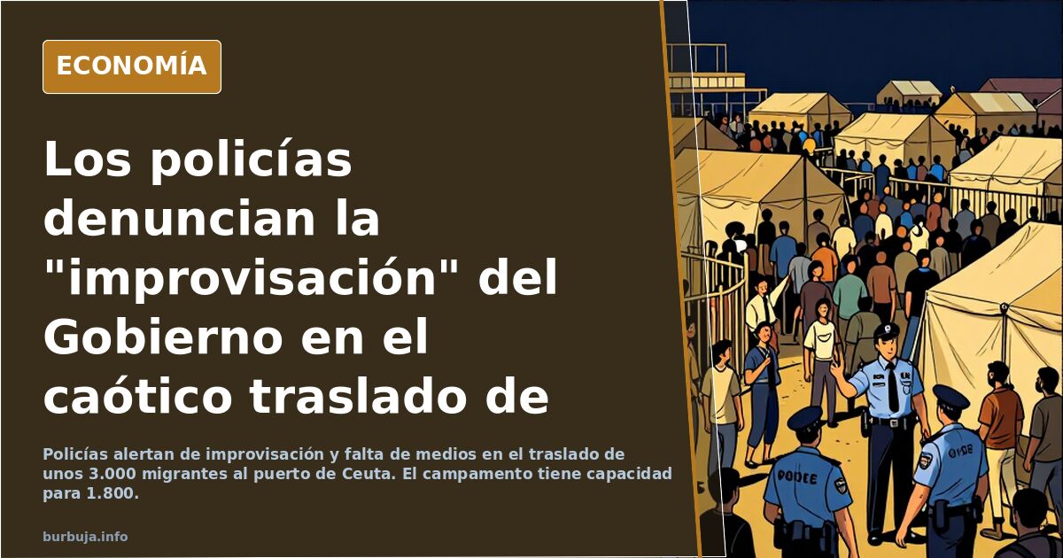 Los policías denuncian la "improvisación" del Gobierno en el caótico traslado de migrantes al puerto de Ceuta: "No caben miles"