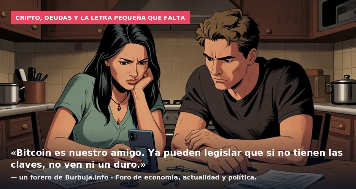 Cripto, deudas y la letra pequeña que falta: «Bitcoin es nuestro amigo. Ya pueden legislar que si no tienen las claves, no ven ni un duro.» — un forero de Burbuja.info - Foro de economía, actualidad y política.