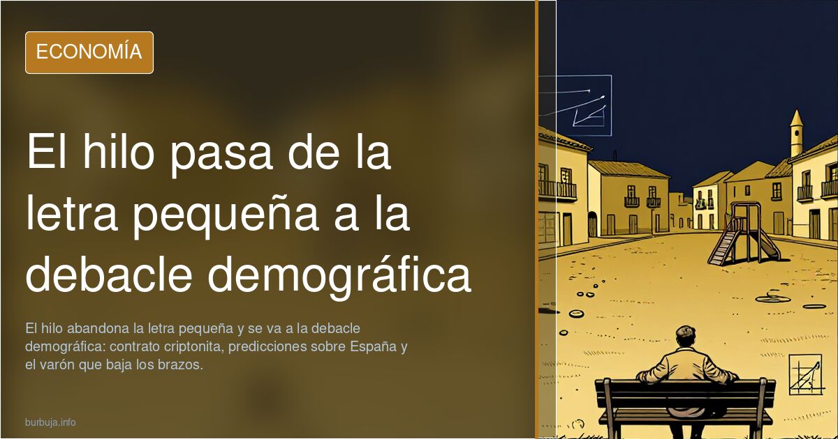 El hilo pasa de la letra pequeña a la debacle demográfica