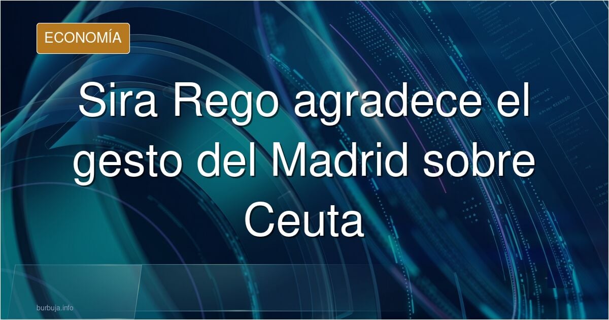 Ilustración editorial sobre Sira Rego y la camiseta de Ceuta del Real Madrid con siluetas de estadio y gráficos económicos