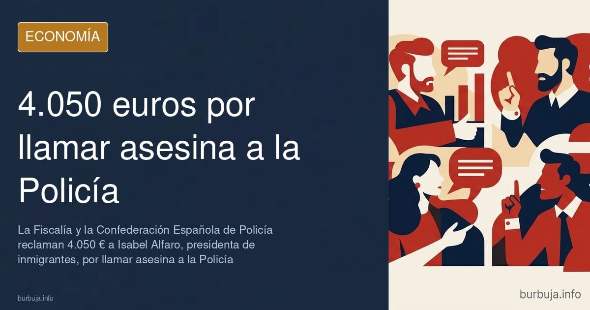 Ilustración editorial del caso Isabel Alfaro: estrado judicial, balanza dorada y gráficos en azul marino y oro