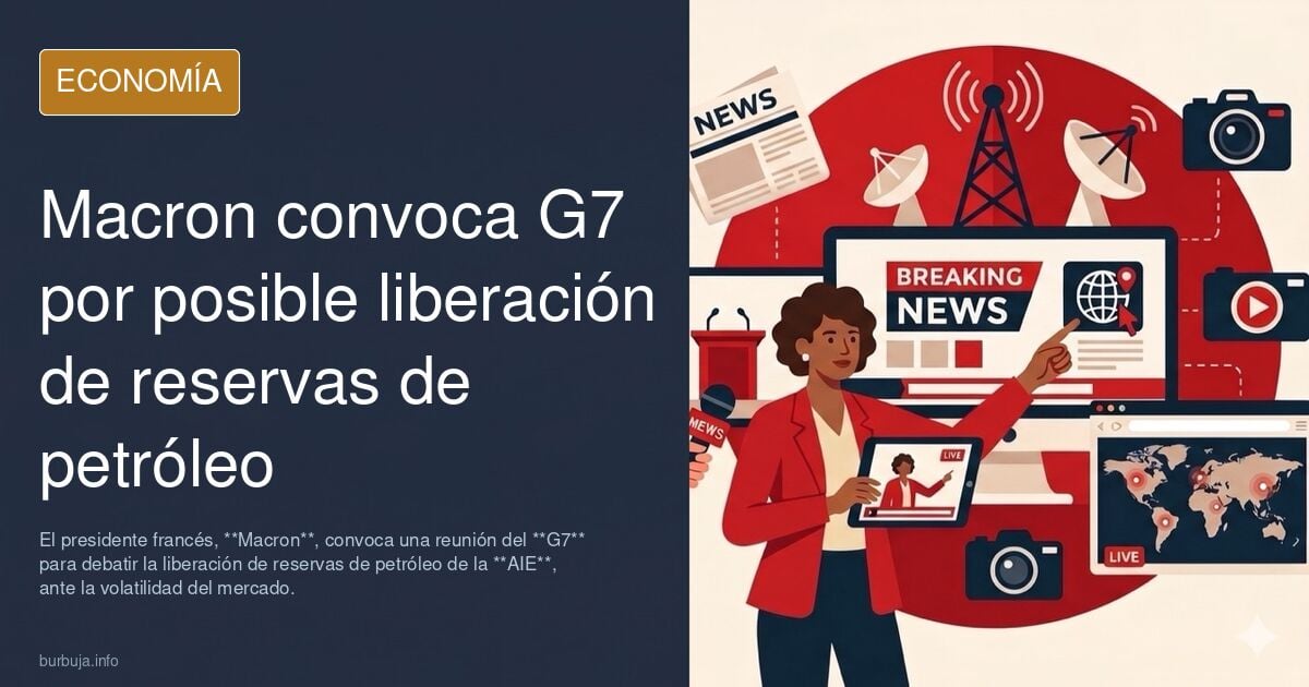 Macron convoca un G7 para considerar otra liberación de reservas de petróleo de la AIE.