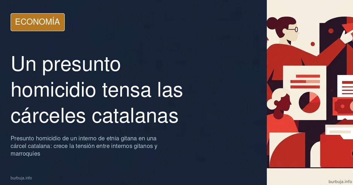 Barrotes de una prisión catalana sobre un módulo con reclusos, escena editorial sobre la tensión en las cárceles