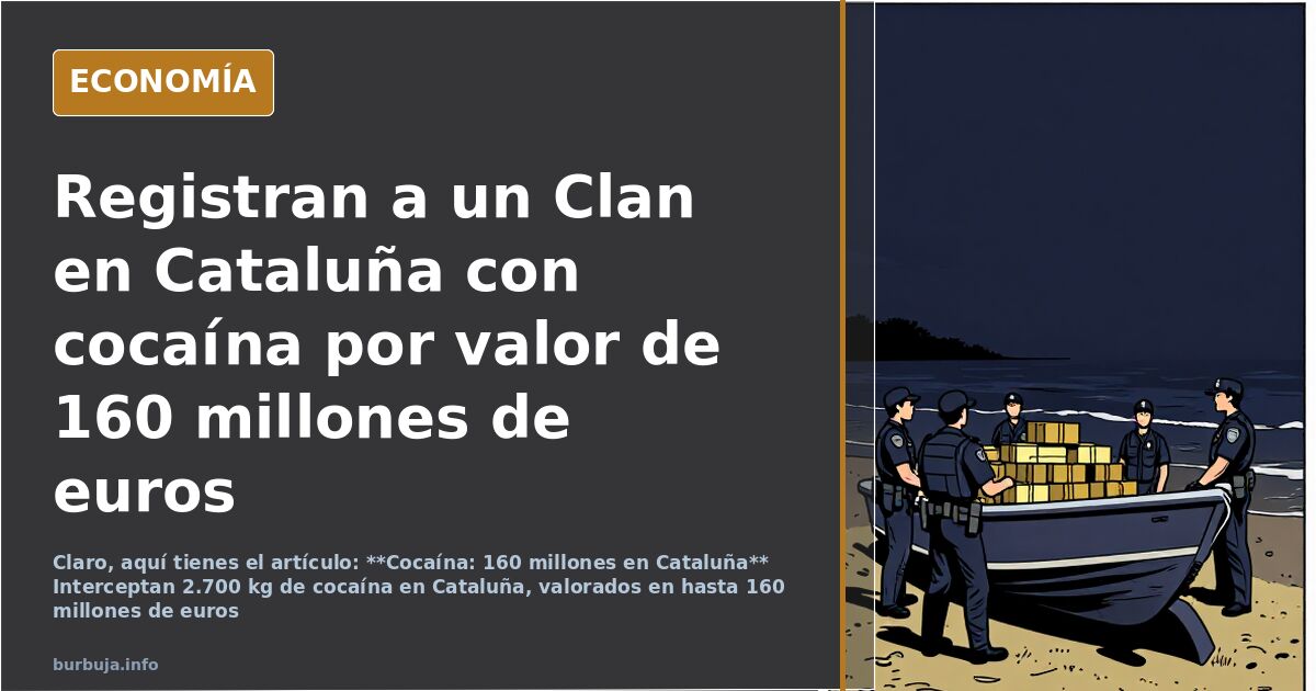 Registran a un Clan en Cataluña con cocaína por valor de 160 millones de euros