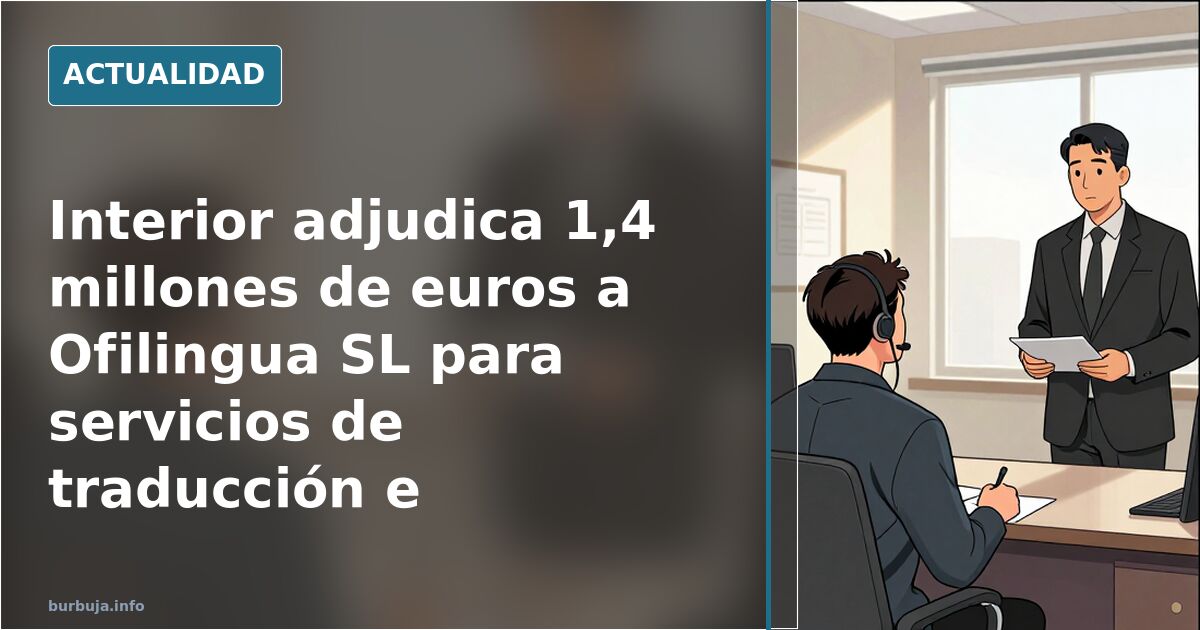 Interior adjudica 1,4 millones de euros a Ofilingua SL para servicios de traducción e interpretación durante la tramitación de solicitudes de asilo