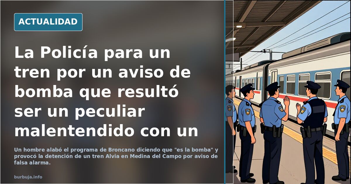 La Policía para un tren por un aviso de bomba que resultó ser un peculiar malentendido con un hombre que iba de público a 'La Revuelta'