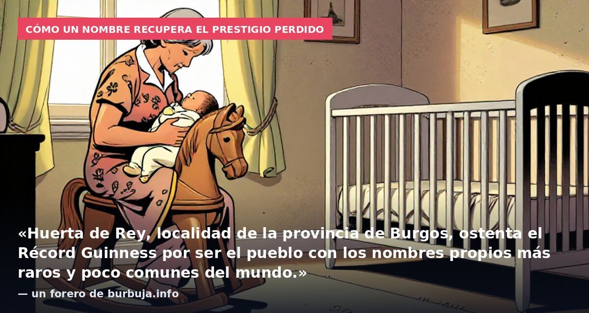 Cómo un nombre recupera el prestigio perdido: «Huerta de Rey, localidad de la provincia de Burgos, ostenta el Récord Guinness por ser el pueblo con los nombres propios más raros y poco comunes del mundo.» — un forero de burbuja.info