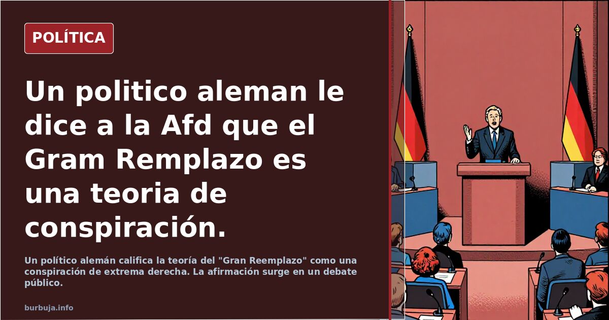 Un politico aleman le dice a la Afd que el Gram Remplazo es una teoria de conspiración.