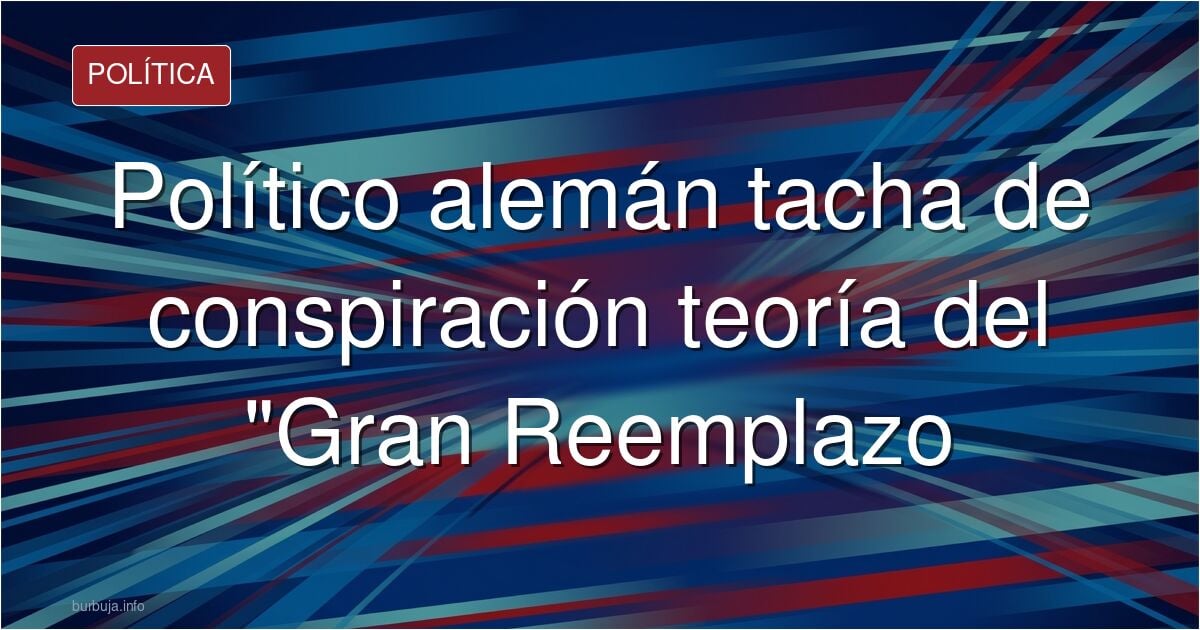Un politico aleman le dice a la Afd que el Gram Remplazo es una teoria de conspiración.