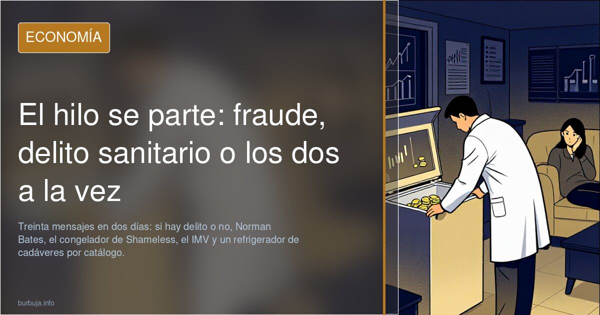 El hilo se parte: fraude, delito sanitario o los dos a la vez