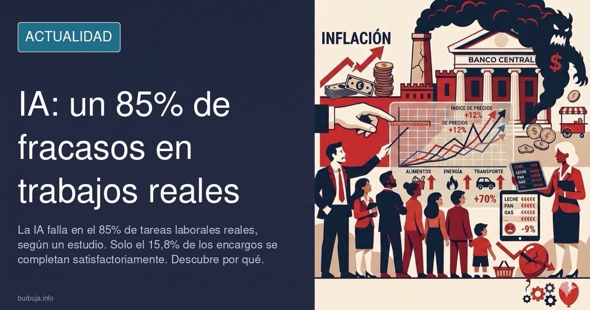 La IA quiere sustituir trabajadores, pero todavía fracasa en el 85% de los trabajos reales