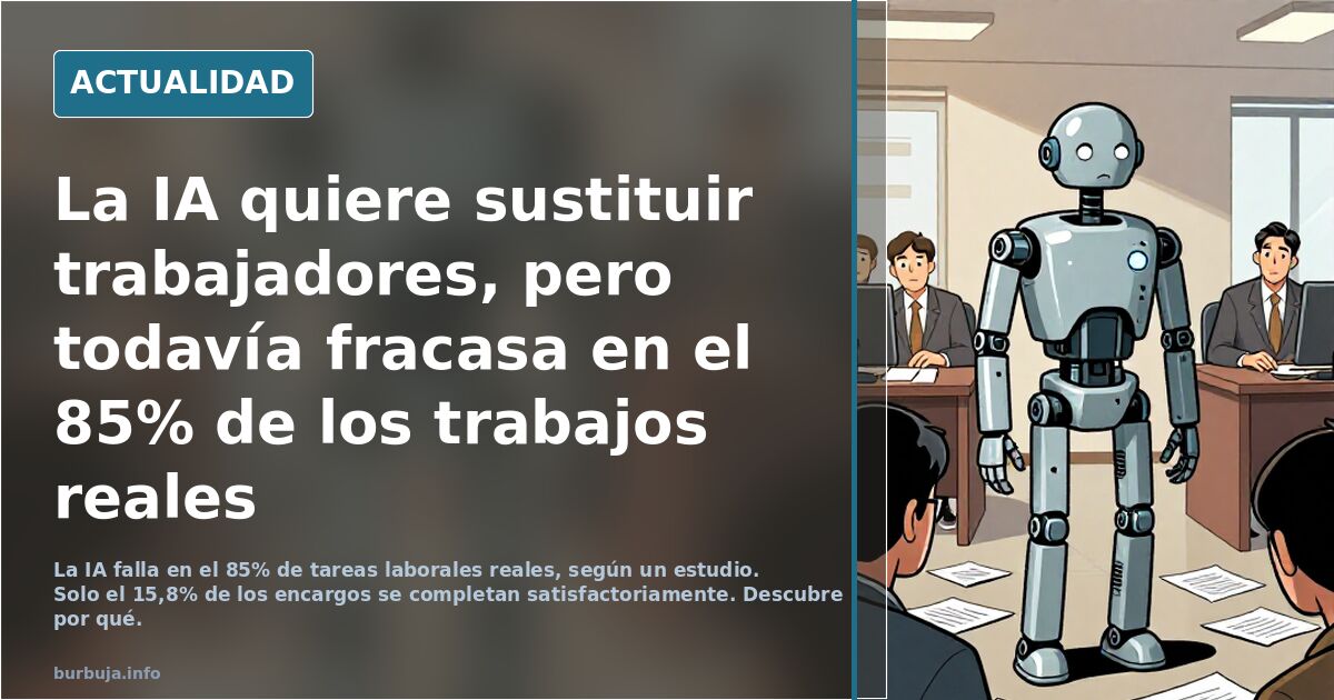 La IA quiere sustituir trabajadores, pero todavía fracasa en el 85% de los trabajos reales