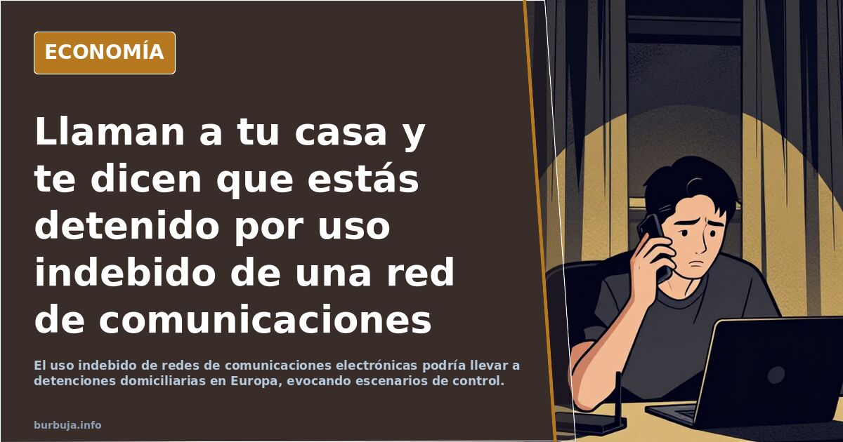 Llaman a tu casa y te dicen que estás detenido por uso indebido de una red de comunicaciones electrónicas. En UK. Pronto en Europa. 1984 está llegando