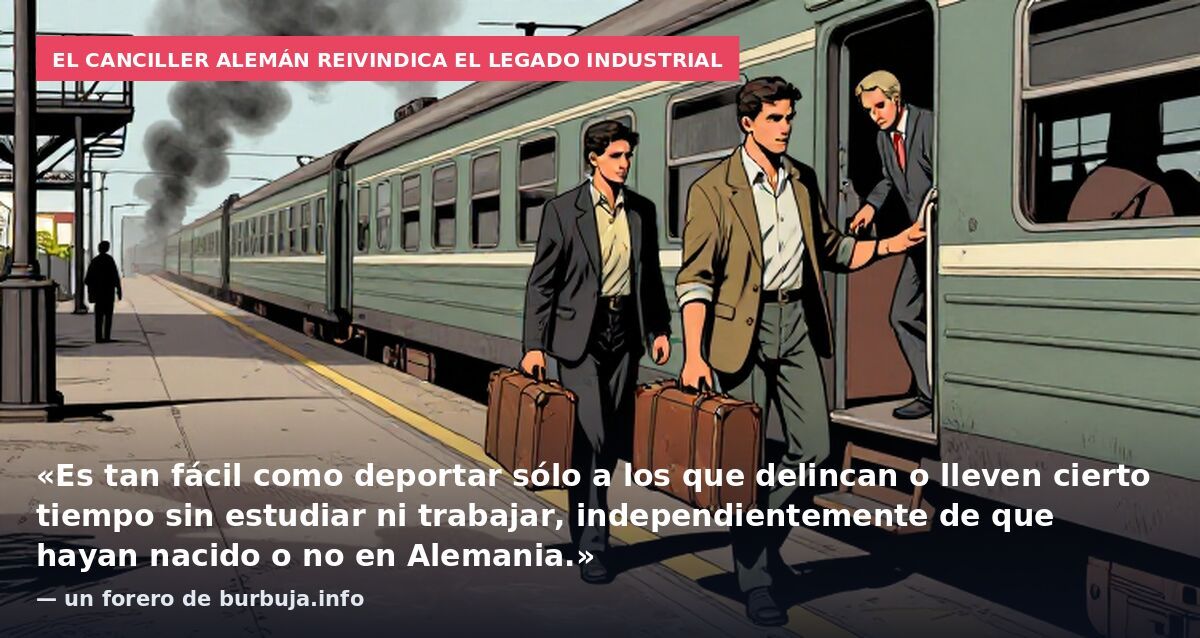 El canciller alemán reivindica el legado industrial: «Es tan fácil como deportar sólo a los que delincan o lleven cierto tiempo sin estudiar ni trabajar, independientemente de que hayan nacido o no en Alemania.» — un forero de burbuja.info