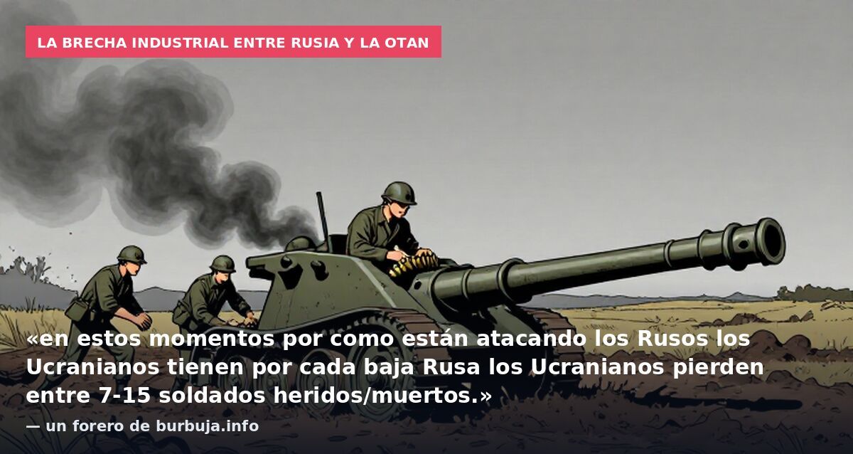La brecha industrial entre Rusia y la OTAN: «en estos momentos por como están atacando los Rusos los Ucranianos tienen por cada baja Rusa los Ucranianos pierden entre 7-15 soldados heridos/muertos.» — un forero de burbuja.info