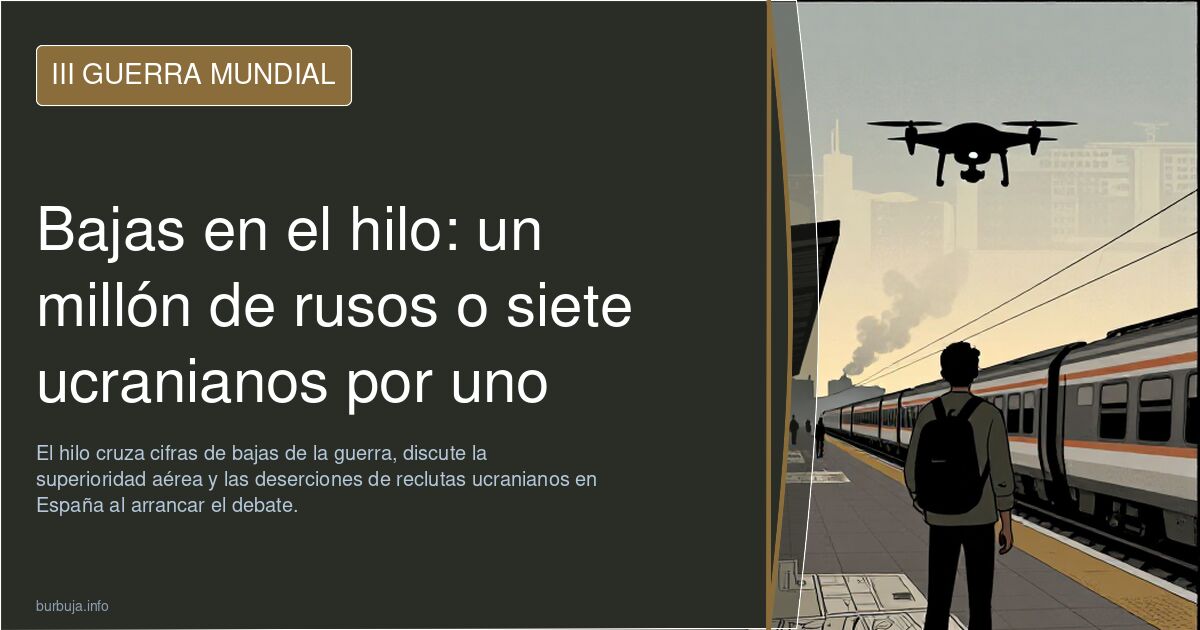 Bajas en el hilo: un millón de rusos o siete ucranianos por uno