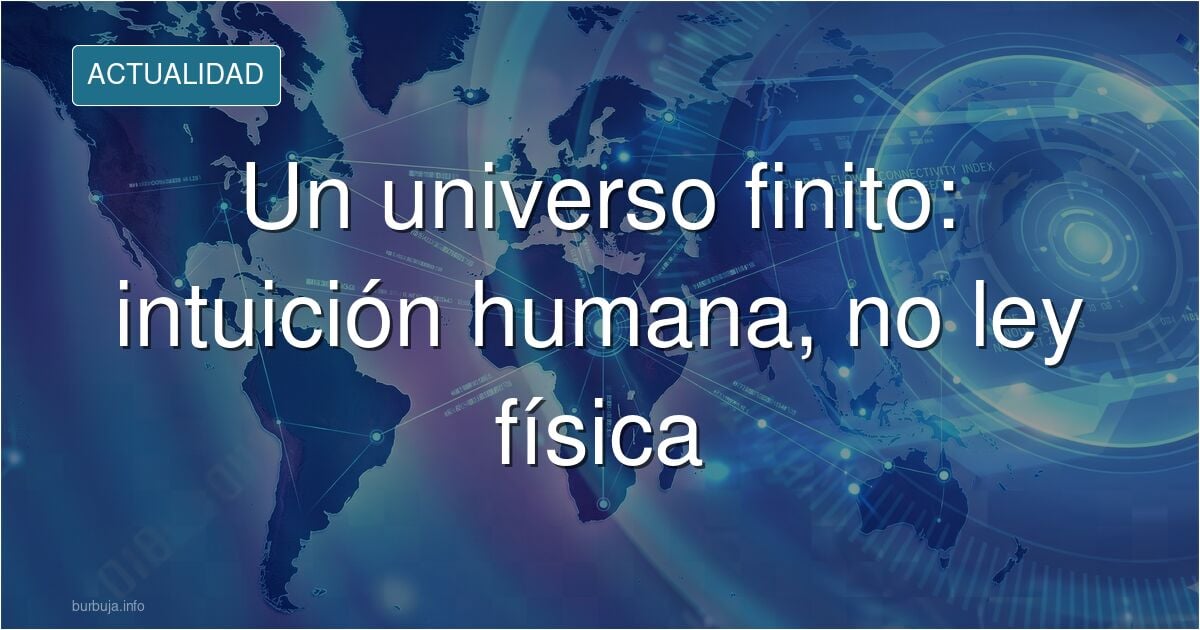 Ilustración editorial de una esfera luminosa cerrada sobre sí misma, sin bordes, que representa un universo finito