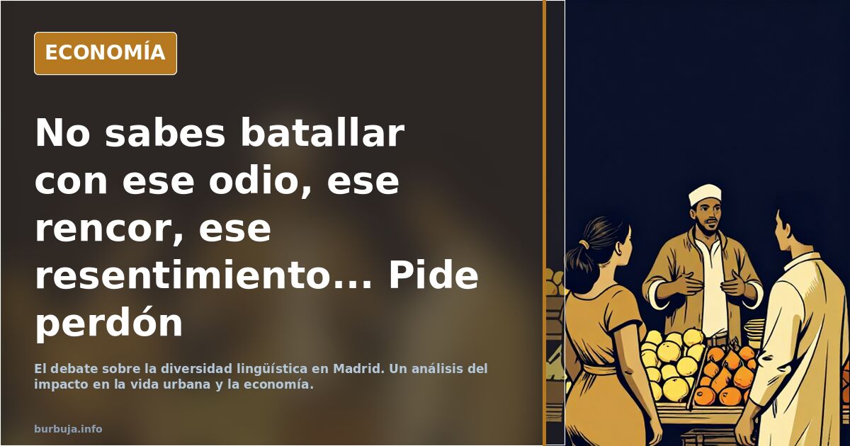 No sabes batallar con ese odio, ese rencor, ese resentimiento... Pide perdón