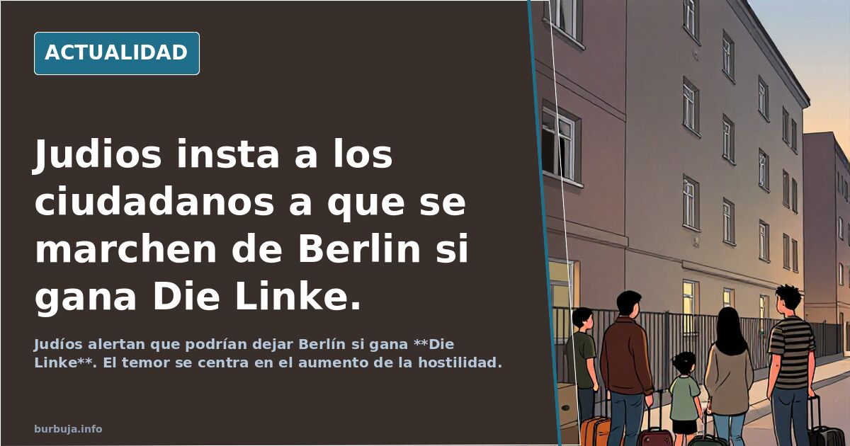 Judios insta a los ciudadanos a que se marchen de Berlin si gana Die Linke.