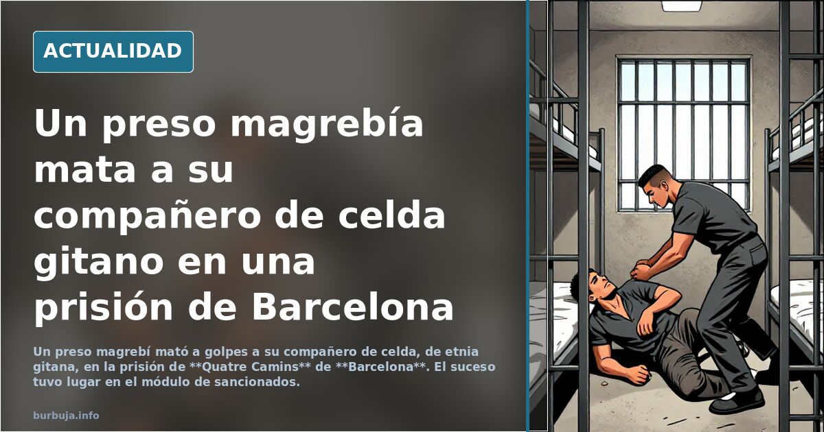 Un preso jovena mata a su compañero de celda etniano en una prisión de Barcelona