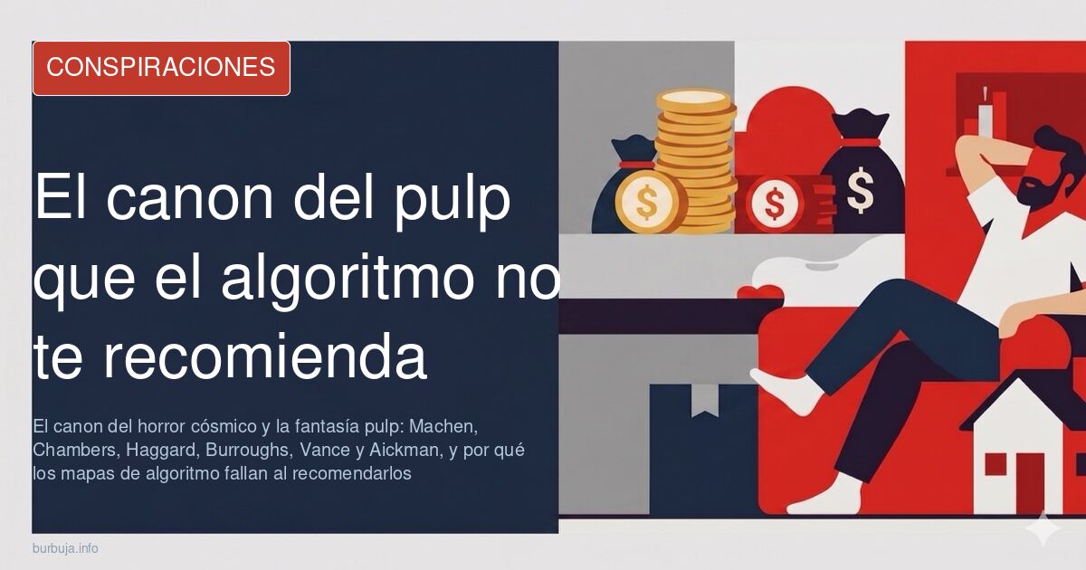 Pila de libros antiguos de literatura pulp y fantasía sobre una mesa de biblioteca