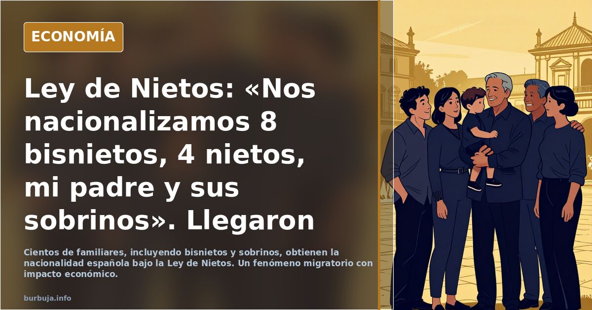 Ley de Nietos: «Nos nacionalizamos 8 bisnietos, 4 nietos, mi padre y sus sobrinos». Llegaron en el 1902 los aguelos