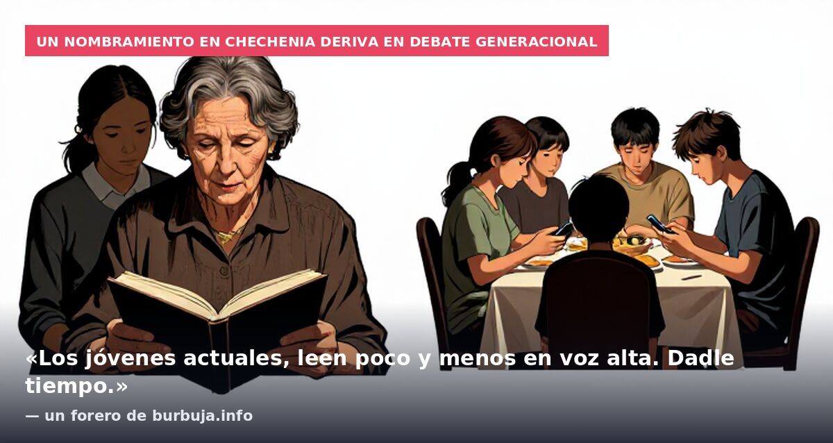 Un nombramiento en Chechenia deriva en debate generacional: «Los jóvenes actuales, leen poco y menos en voz alta. Dadle tiempo.» — un forero de burbuja.info