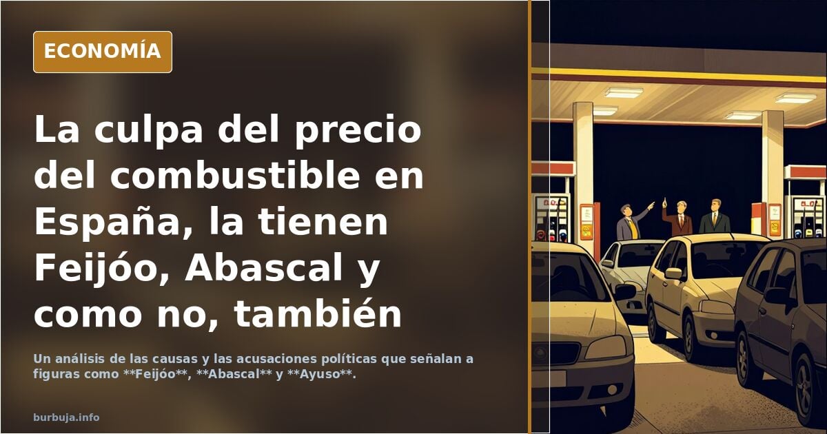 La culpa del precio del combustible en España, la tienen Feijóo, Abascal y como no, también Ayuso.