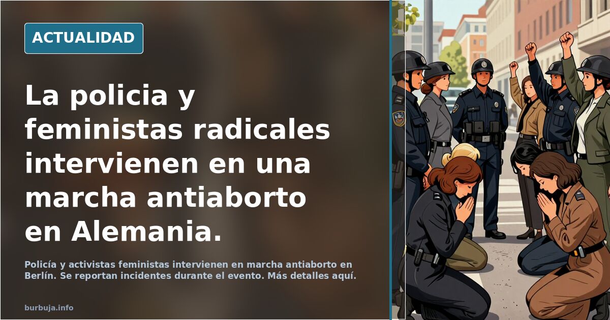 La policia y feministas radicales intervienen en una marcha antiaborto en Alemania.
