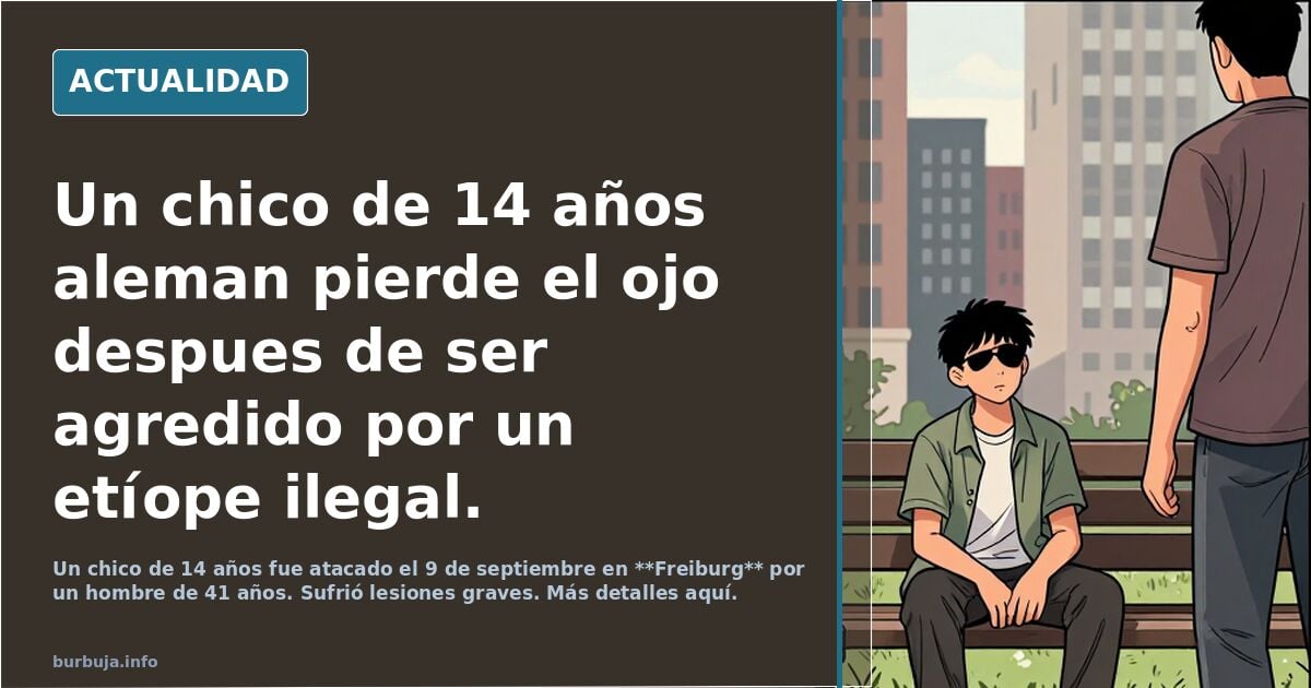 Un chico de 14 años aleman pierde el ojo despues de ser agredido por un etíope ilegal.