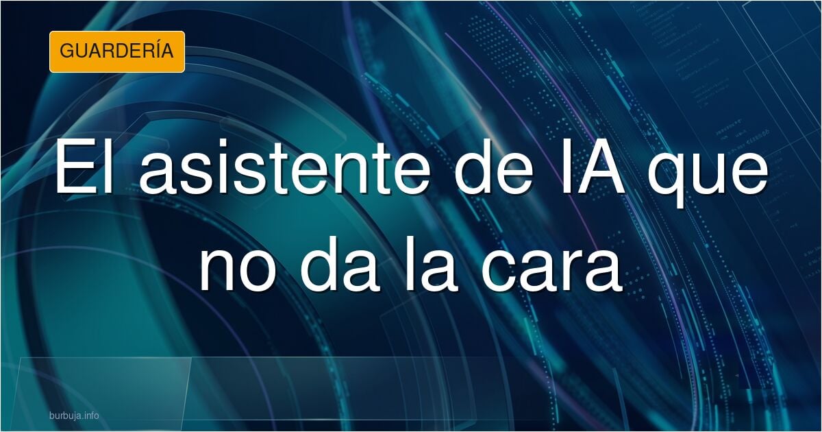 Ilustración de un asistente de inteligencia artificial respondiendo en una pantalla mientras esquiva revelar su identidad