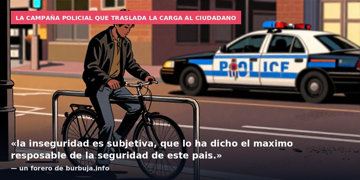 La campaña policial que traslada la carga al ciudadano: «la inseguridad es subjetiva, que lo ha dicho el maximo resposable de la seguridad de este pais.» — un forero de burbuja.info