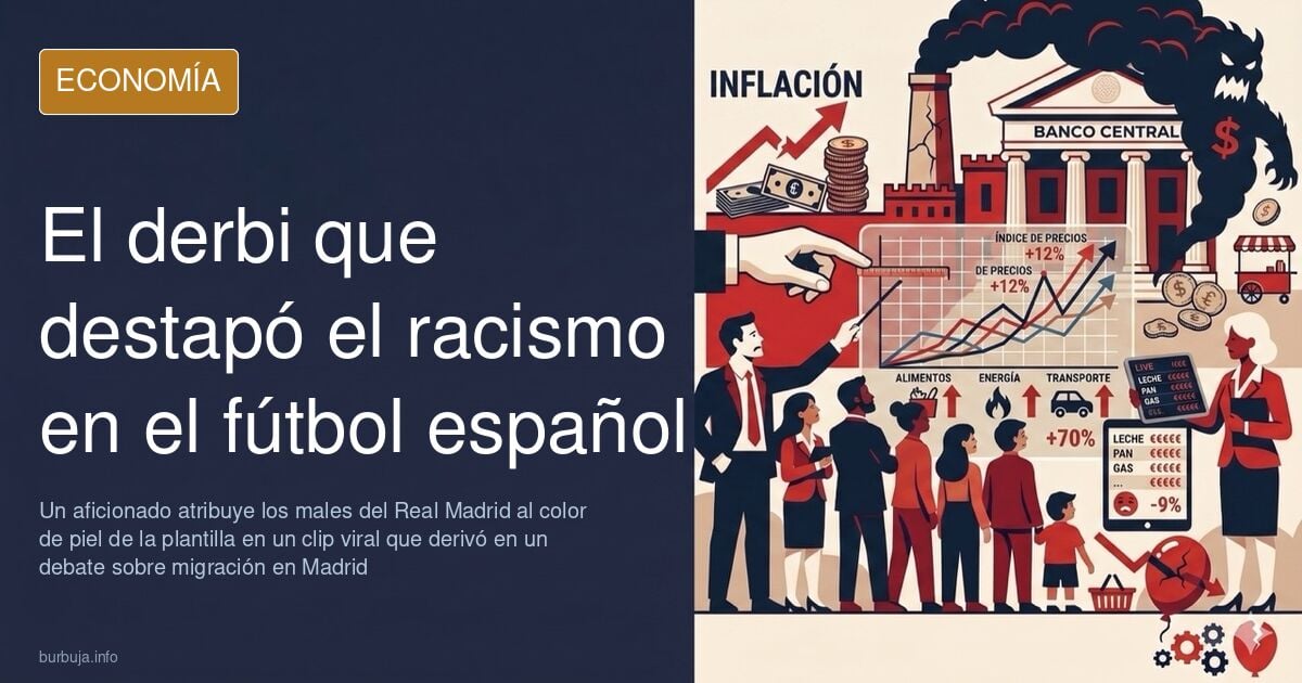 Ilustración editorial de un balón de fútbol junto a un gráfico de barras descendente en azul marino y dorado sobre el racismo