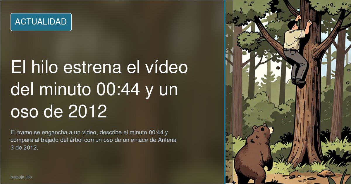 El hilo estrena el vídeo del minuto 00:44 y un oso de 2012