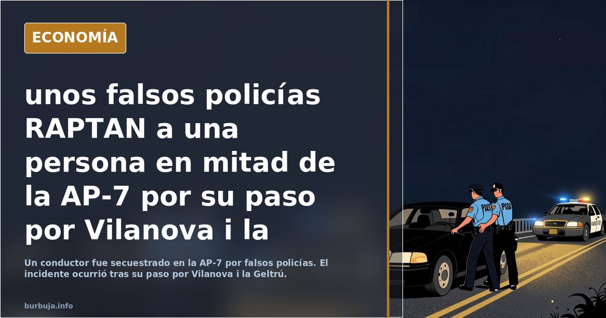 unos falsos policías RAPTAN a una persona en mitad de la AP-7 por su paso por Vilanova i la Geltrú