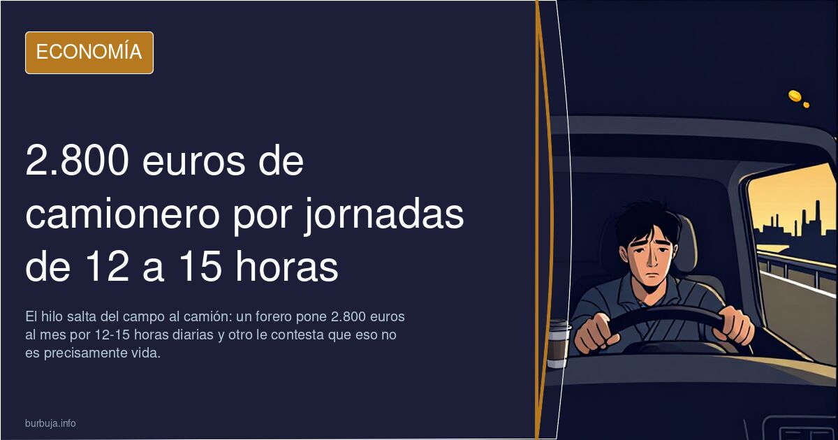 2.800 euros de camionero por jornadas de 12 a 15 horas