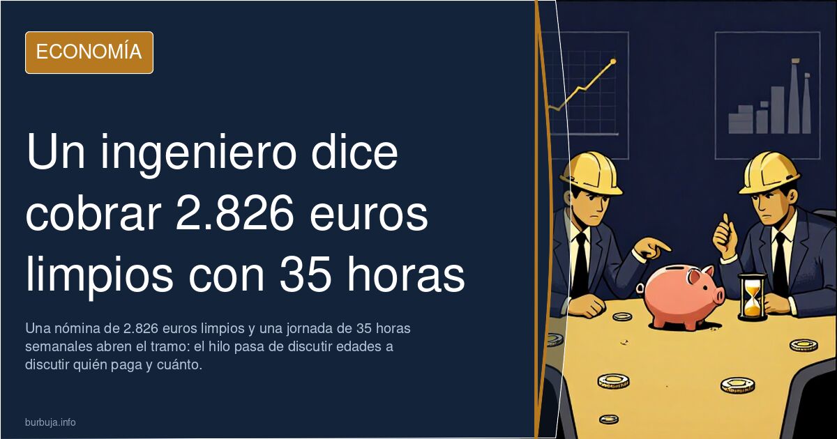Un ingeniero dice cobrar 2.826 euros limpios con 35 horas