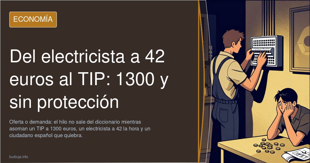 Del electricista a 42 euros al TIP: 1300 y sin protección