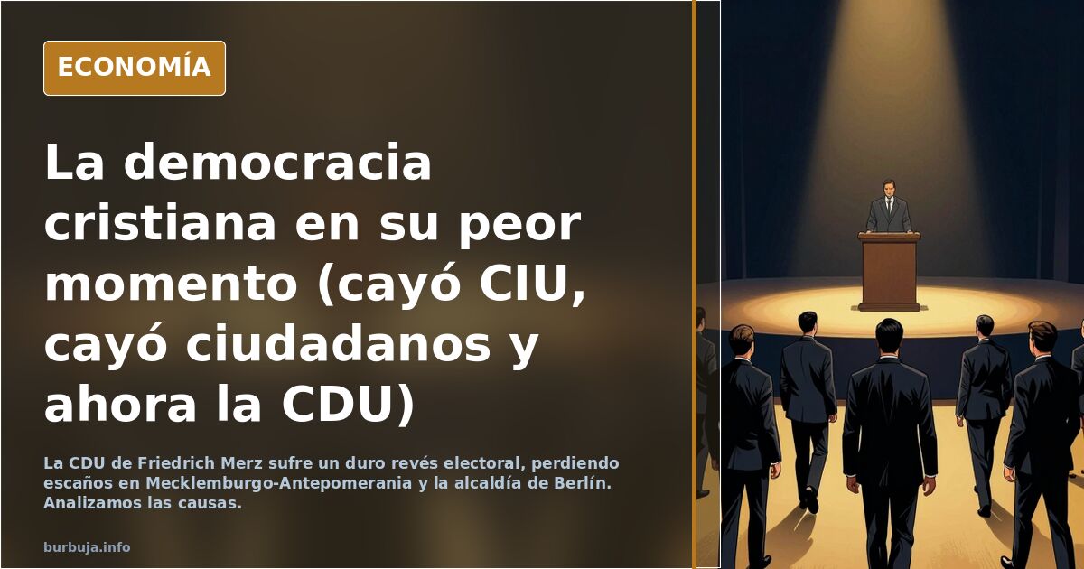 La democracia cristiana en su peor momento (cayó CIU, cayó ciudadanos y ahora la CDU)