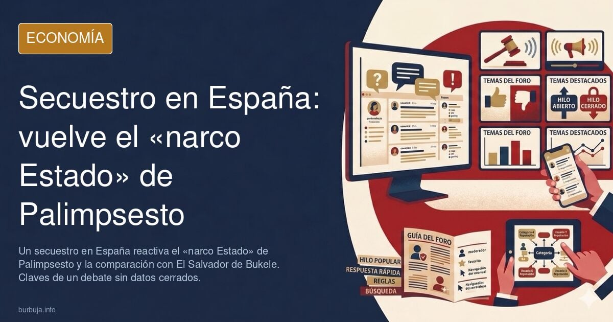 Ilustración sobre un secuestro y el debate de seguridad e inmigración en España