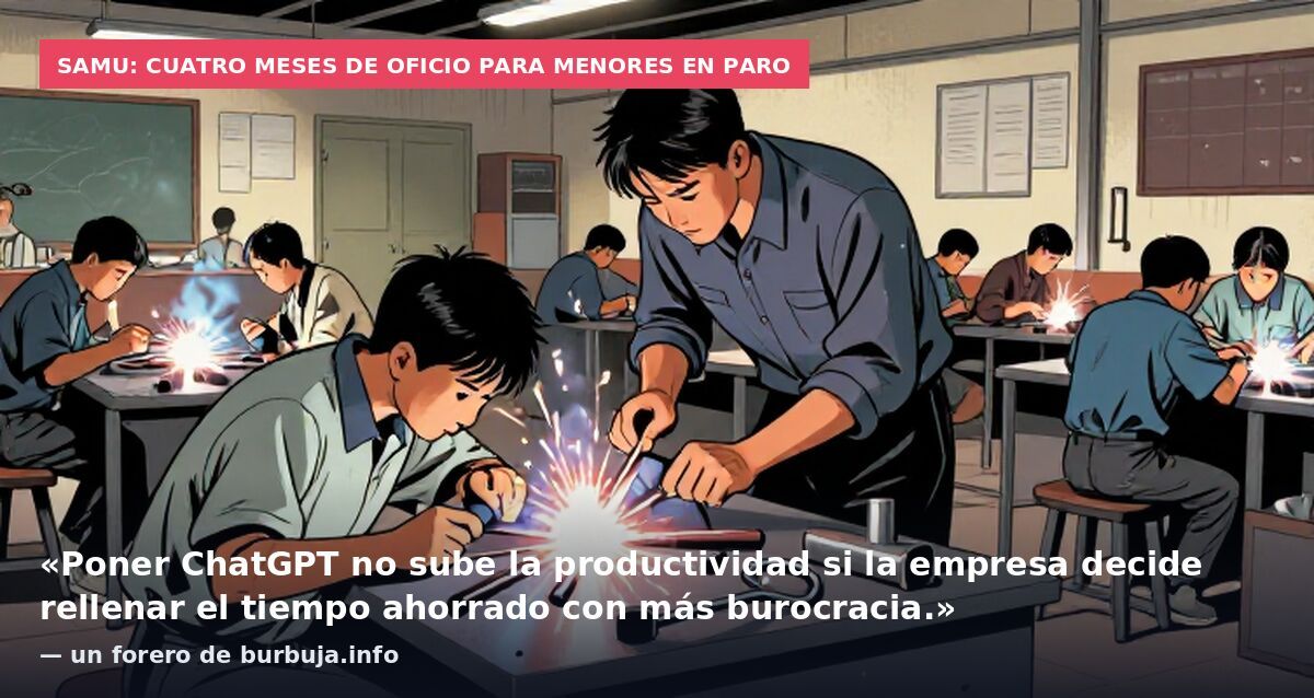 SAMU: cuatro meses de oficio para menores en paro: «Poner ChatGPT no sube la productividad si la empresa decide rellenar el tiempo ahorrado con más burocracia.» — un forero de burbuja.info