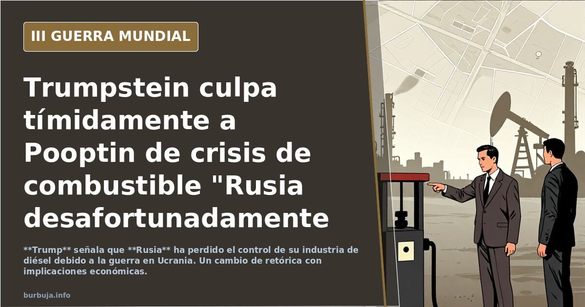 Trumpstein culpa tímidamente a Pooptin de crisis de combustible "Rusia desafortunadamente  perdió control de su industria petrolera"