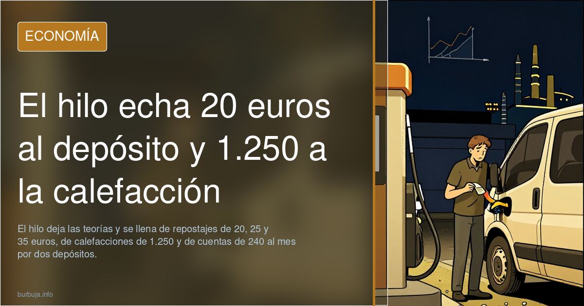 El hilo echa 20 euros al depósito y 1.250 a la calefacción