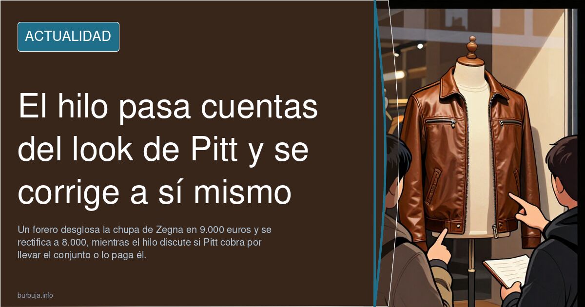 El hilo pasa cuentas del look de Pitt y se corrige a sí mismo
