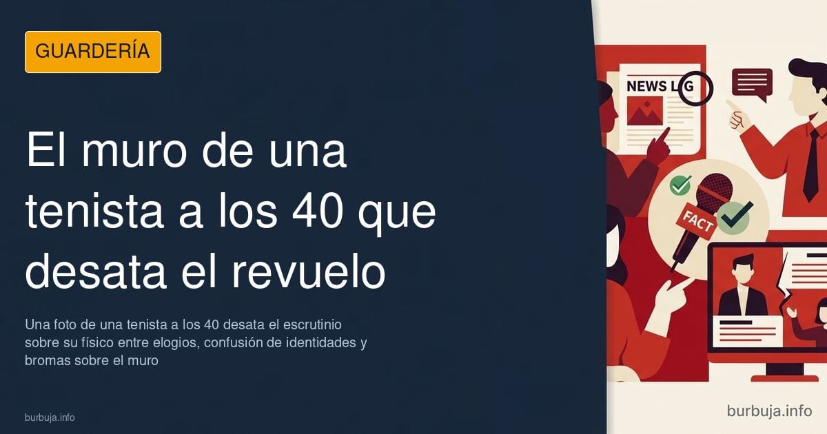 Fotografía de una tenista a la que un comentario sitúa en los 40 años, apoyada en un muro, con comentarios sobre su aspecto f
