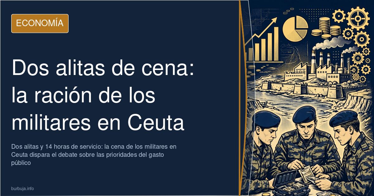 Bandeja metálica con dos alitas de pollo, la ración de cena servida a los militares destinados en Ceuta