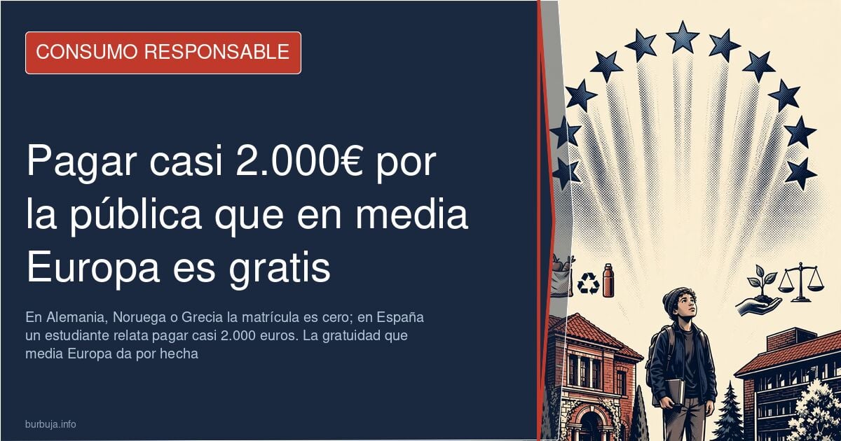 Estudiantes caminando por un campus universitario europeo, escenario de la matrícula gratuita frente al pago en España
