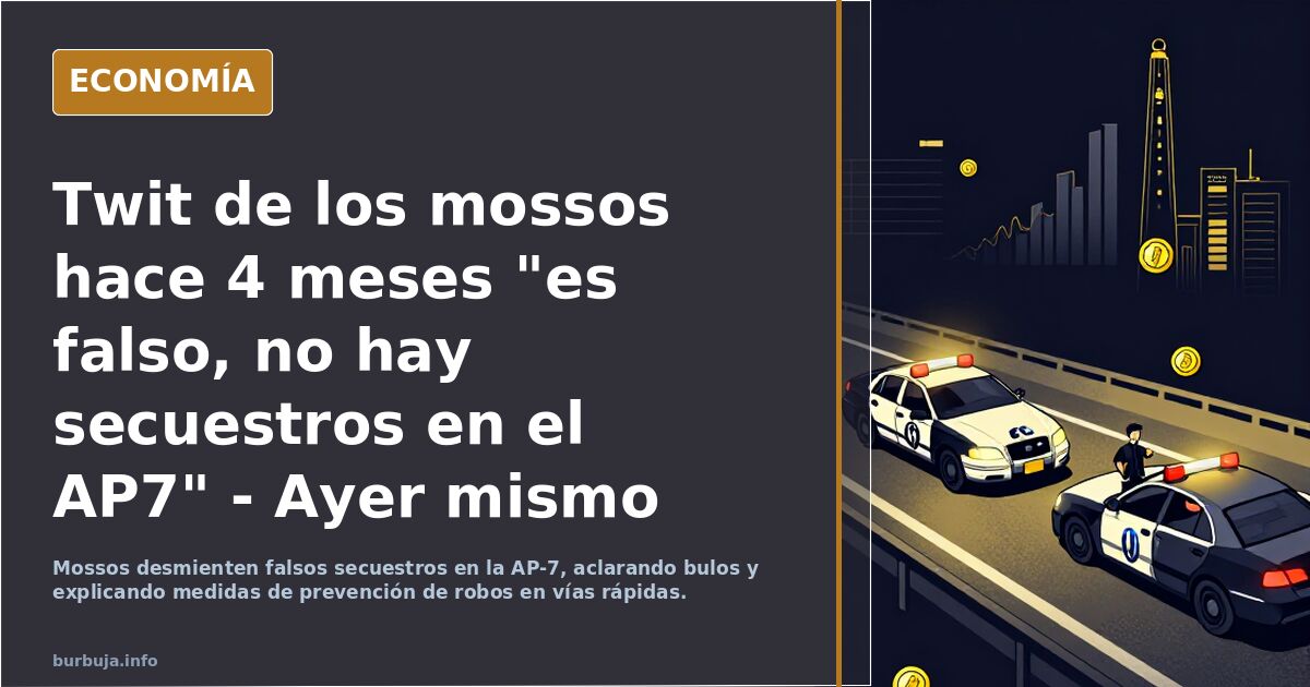 Twit de los mossos hace 4 meses "es falso, no hay secuestros en el AP7" - Ayer mismo se produce un secuestro perpetrado por falsos policias en la AP7